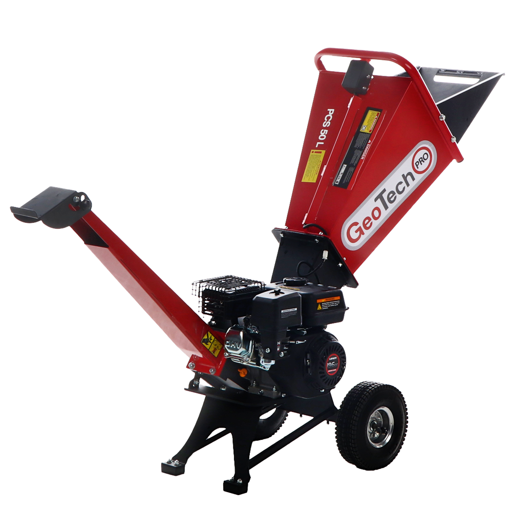 geotech pro pcs 50 l benzin häcksler loncin motor 6.5 ps