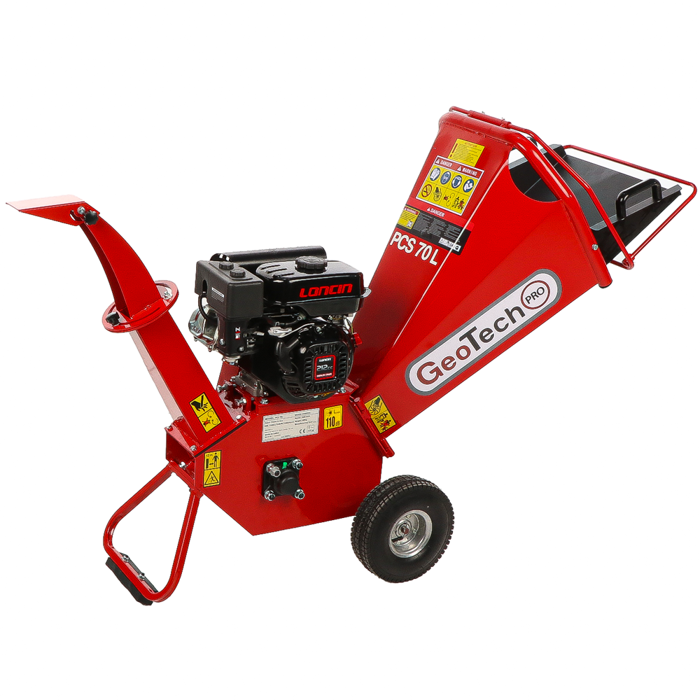geotech pro pcs70l profi benzin häcksler loncin motor 7 ps"