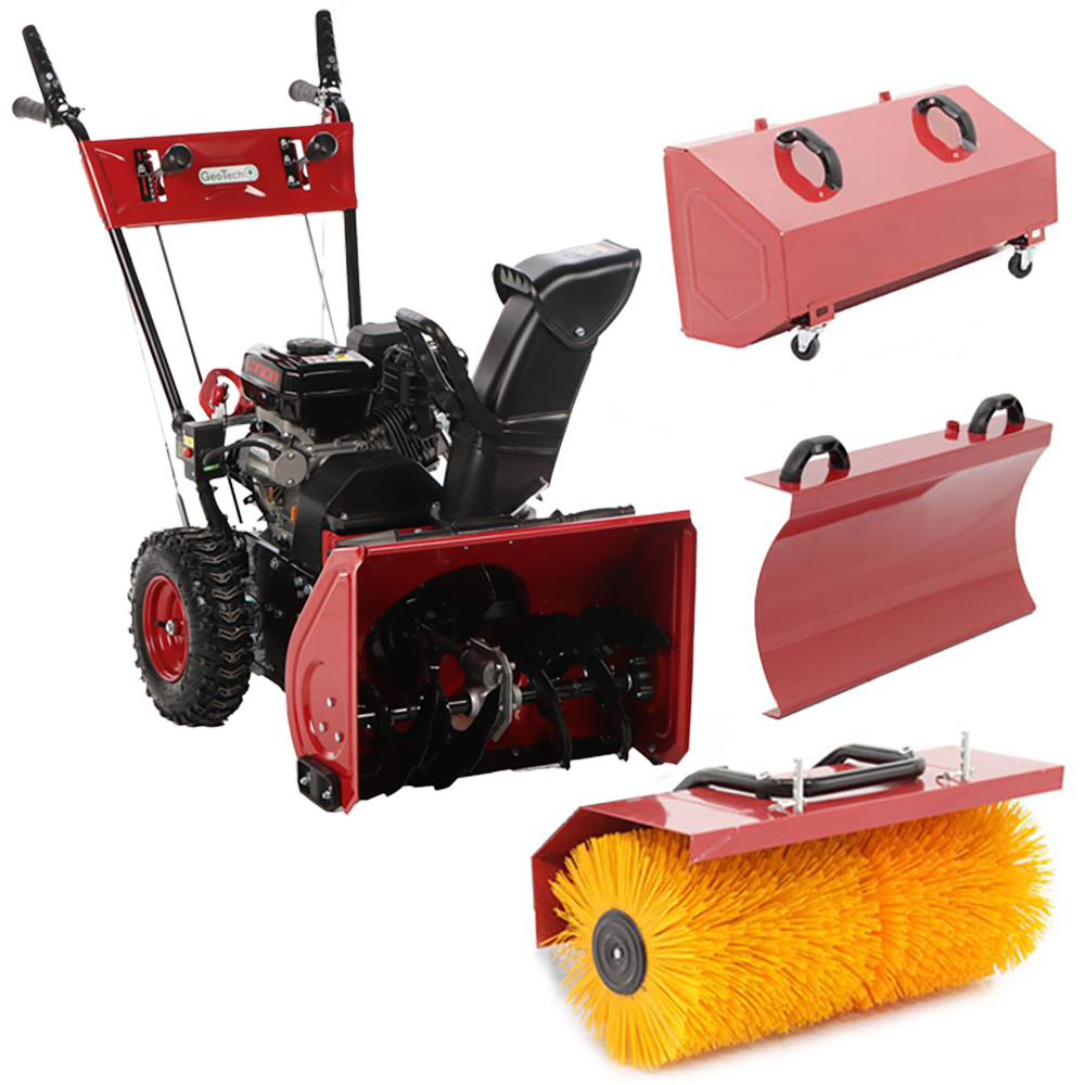 geotech ss 680 wel evo benzin schneefräse mit e starter mehrzweckgerät loncin h200