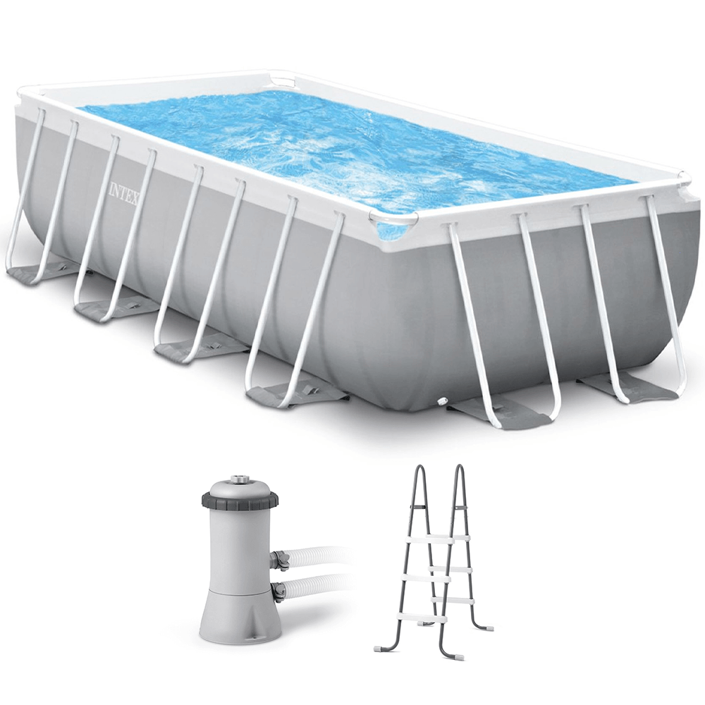 intex prisma frame 26788np aufstellpool + filterpumpe und poolleiter