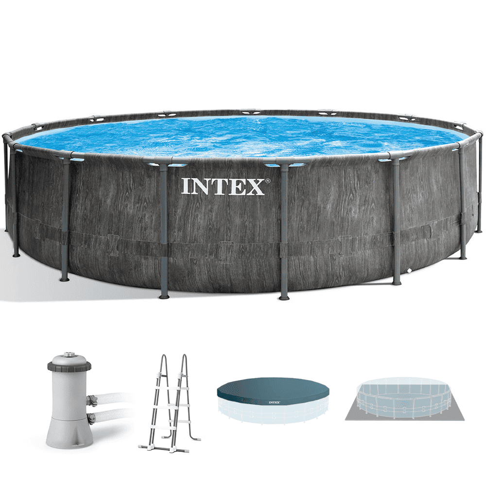 intex prisma frame greywood 26742np runder pool