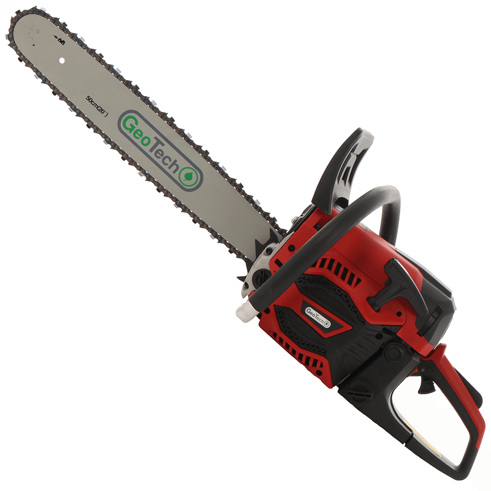 kettensäge geotech gms 58 50 mit zweitaktmotor 50 cm schwert 58 cm³ zweitaktmotor