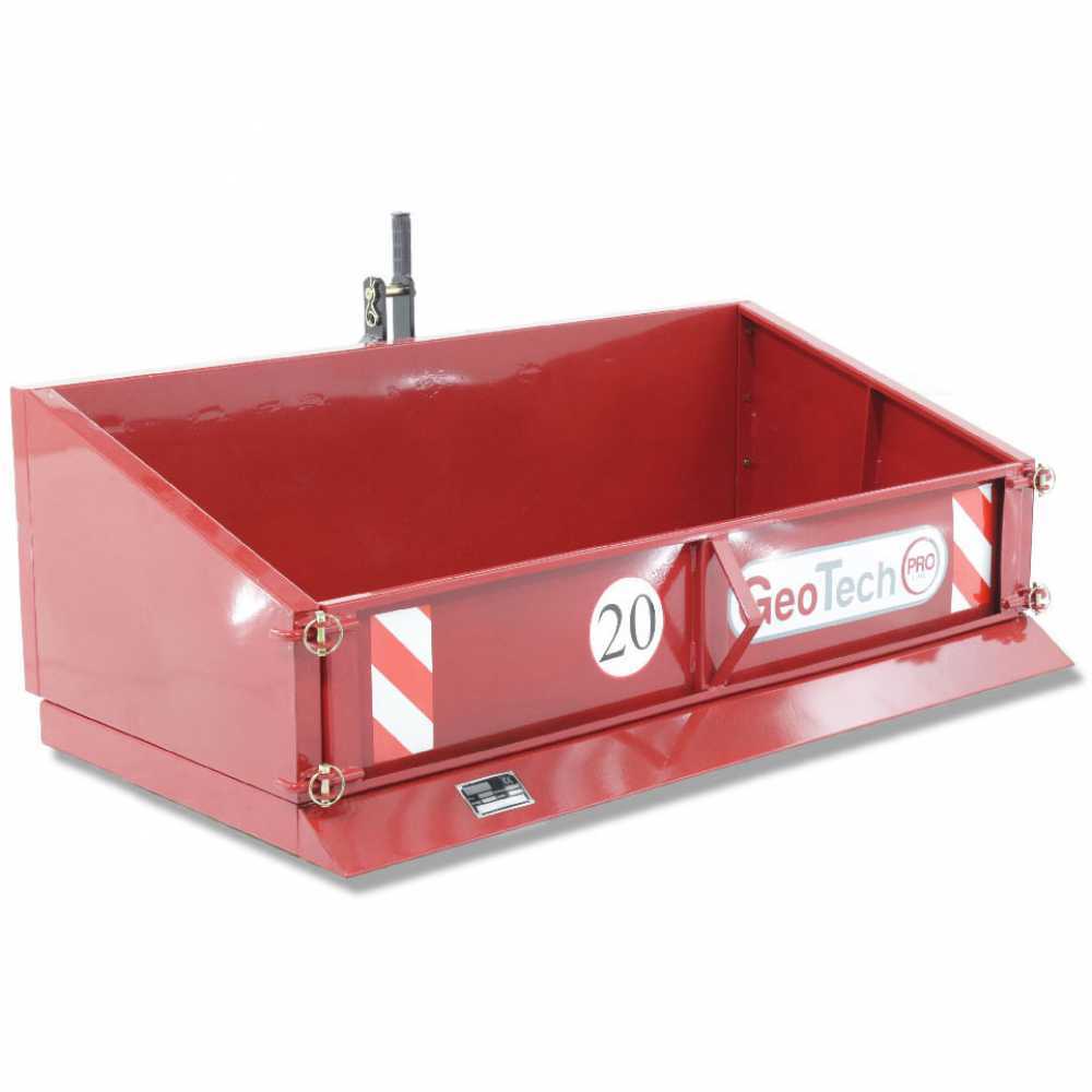 kippbarer heckcontainer für traktor geotech pro tb210 aus metall transportschaufel