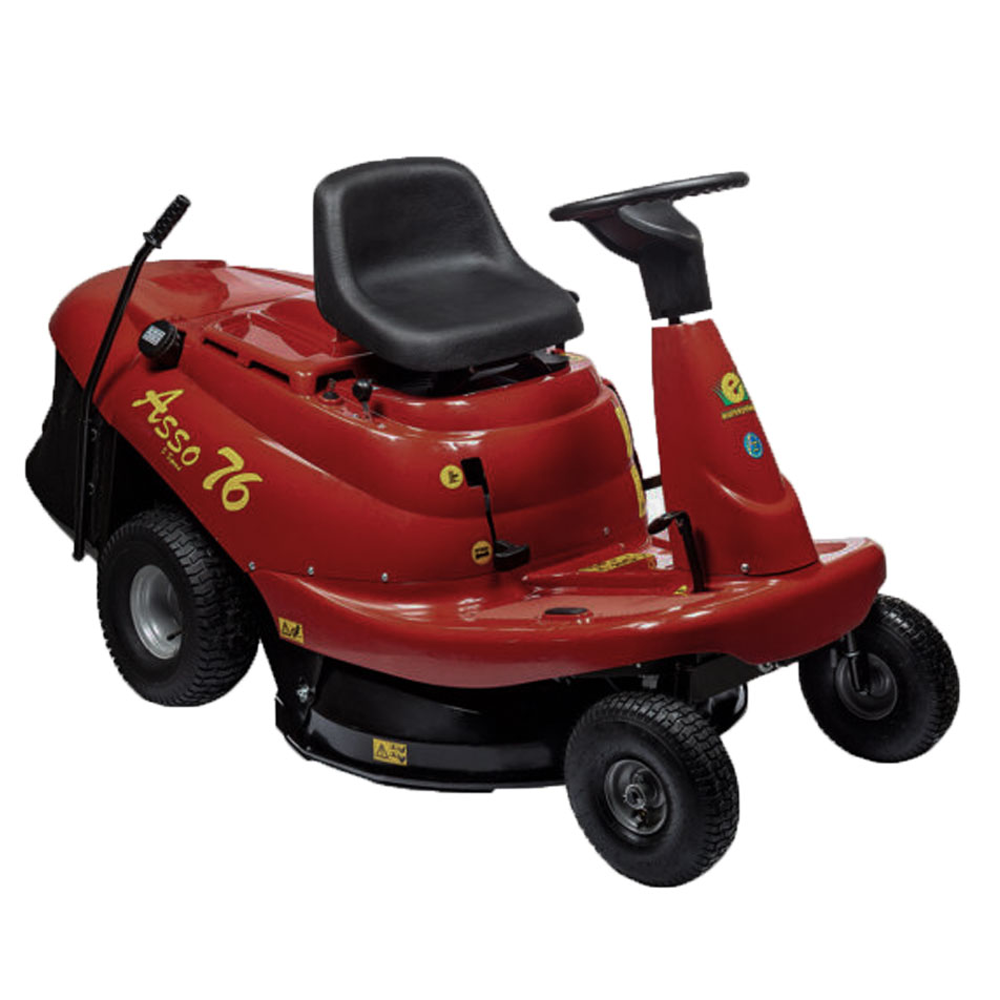 Eurosystems ASSO 76 Mini rider – Tondeuse rider autoportée – Boîte de vitesse manuelle – Largeur de coupe 76 cm