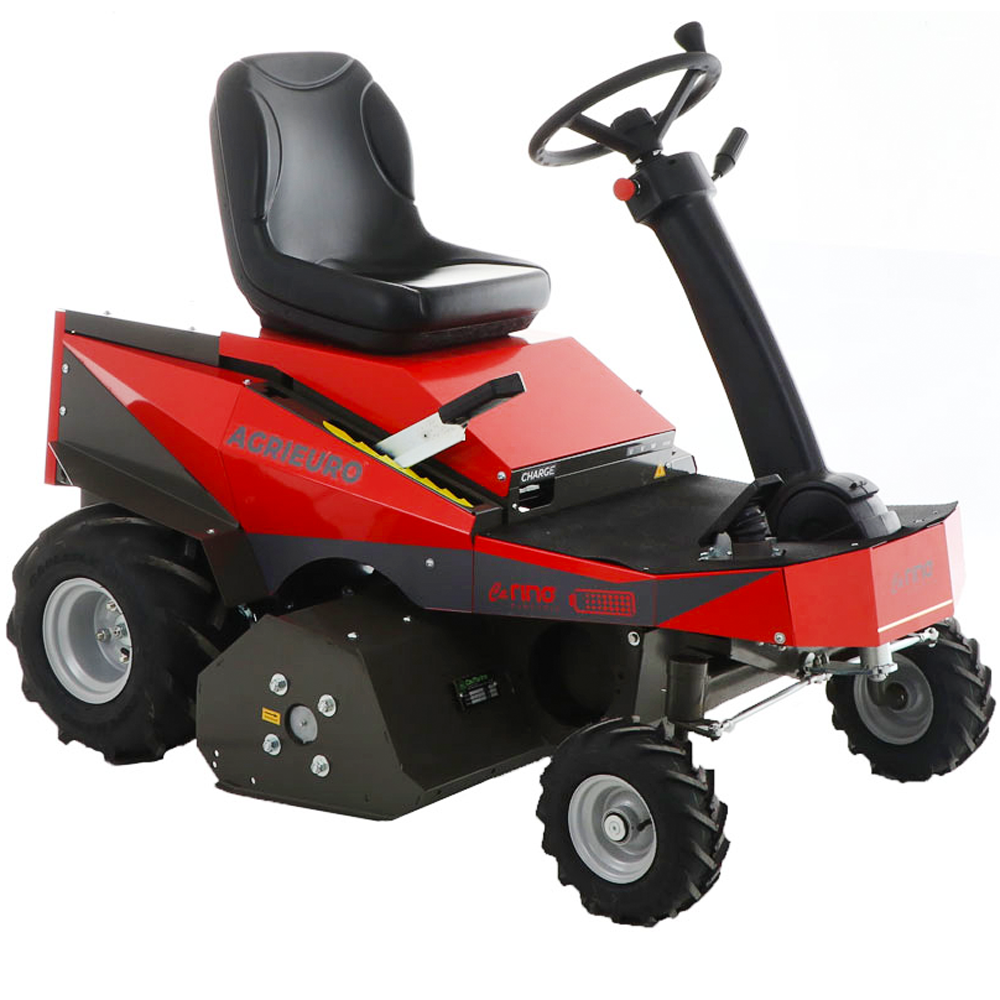 Tracteur tondeuse électrique CaRINO – Moteur à batterie 48V/200 Ah – Largeur de coupe 110 cm
